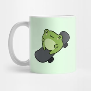 Cute Frog on Skateboard, Kawaii Cottagecore Aesthetic Frog, Skating Lover Mug